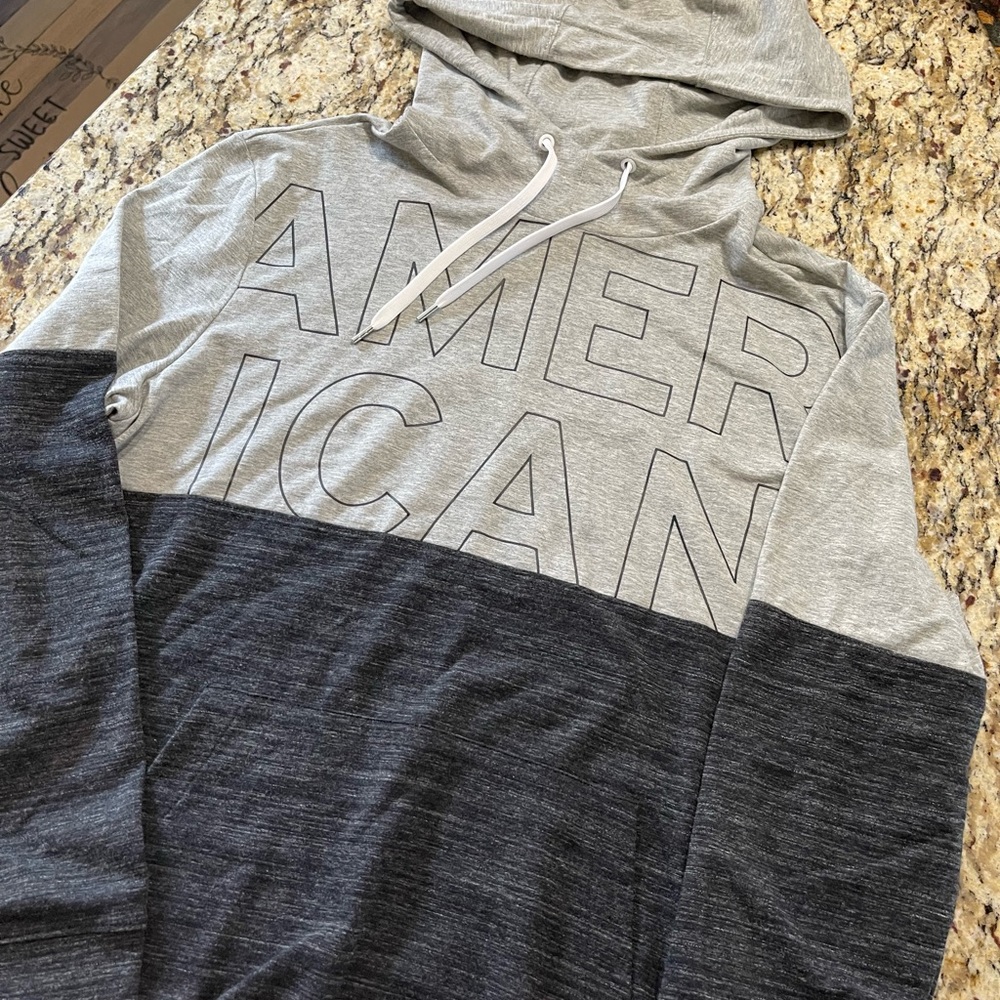 Mens Large Hooded American Eagle Hooded Shirt
